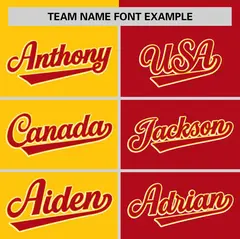 Gold Red Two Tone Striped Authentic Baseball Jersey 3