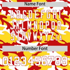 Gold Red White Camo Gradient Fashion Baseball Jersey 4
