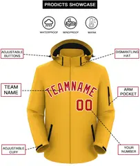 Gold Red-White Classic Waterproof Jacket 2