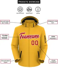 Gold Red-White Classic Waterproof Jacket 2