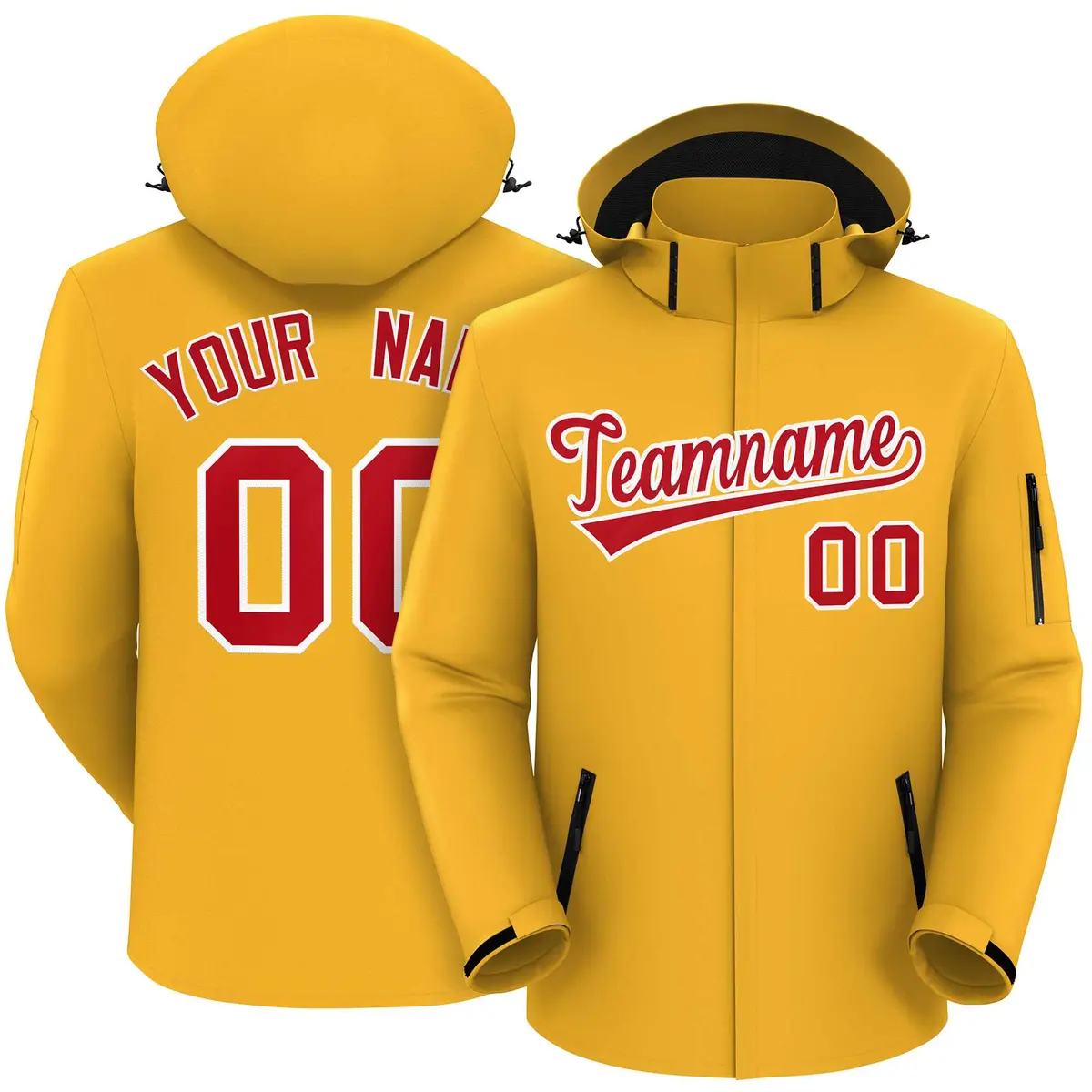Gold Red-White Classic Waterproof Jacket
