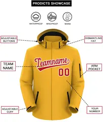 Gold Red-White Classic Waterproof Jacket 2