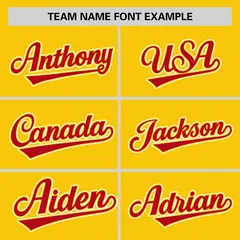 Gold Red-White Color Block Authentic Baseball Jersey 3