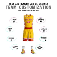 Gold Red-White Graffiti Lightning Basketball Jersey 4