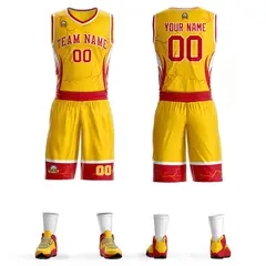 Gold Red-White Graffiti Lightning Basketball Jersey
