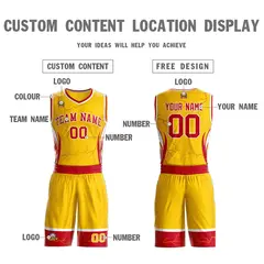 Gold Red-White Graffiti Lightning Basketball Jersey 3