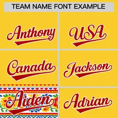 Gold Red White Graffiti Mexican Style Baseball Jersey 4