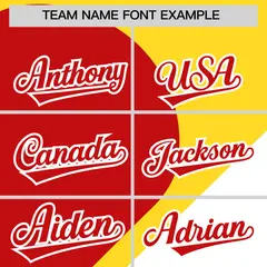 Gold Red-White Half Heart Color Block Baseball Jersey 3