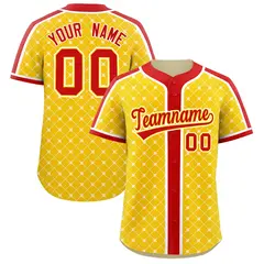 Gold Red-White Plaid Authentic Baseball Jersey