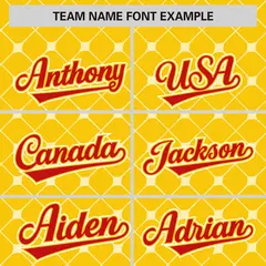 Gold Red-White Plaid Authentic Baseball Jersey 3