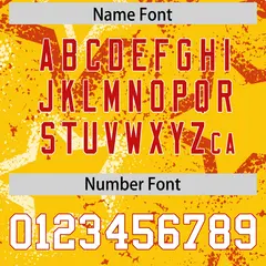 Gold Red-White Star Graffiti Authentic Football Jersey 4
