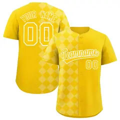 Gold Rhombus Design Authentic Baseball Jersey