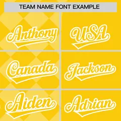 Gold Rhombus Design Authentic Baseball Jersey 3