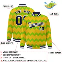 Gold Ripple Color Block Varsity Letterman Jacket 2