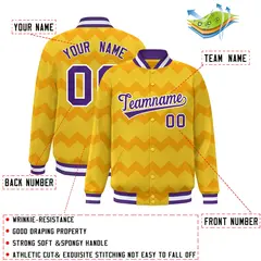 Gold Ripple Color Block Varsity Letterman Jacket 2