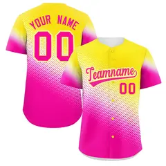 Gold Rose Red Tiny Spot Gradient Authentic Baseball Jersey