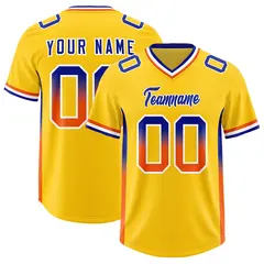 Gold Royal and Orange Sides Gradient Fashion Football Jersey 1