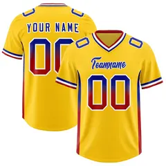 Gold Royal and Red Sides Gradient Fashion Football Jersey 1