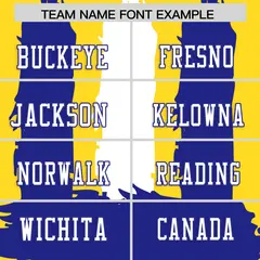 Gold Royal and White Graffiti Pattern Flag Football Jersey 3