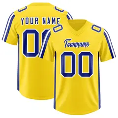 Gold Royal and White Side Stripe Football Jersey 1
