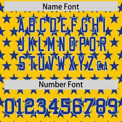 Gold Royal Blue American Flag Graffiti Baseball Jersey 4