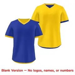 Gold Royal Blue Reversible Pullover Baseball Jersey 9