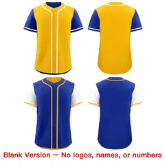 Gold Royal Blue Reversible Raglan Baseball Jersey 9