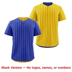 Gold Royal Blue Reversible Stripe Baseball Jersey 8