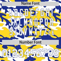 Gold Royal Blue White Camo Gradient Fashion Baseball Jersey 4