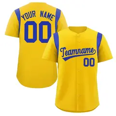 Gold Royal Classic Full Button Baseball Jersey