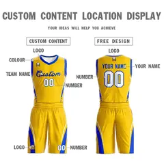 Gold Royal Classic Mesh Basketball Jersey 3