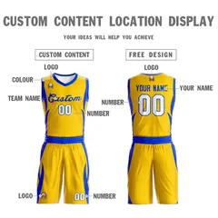 Gold Royal Classic Mesh Basketball Jersey 3