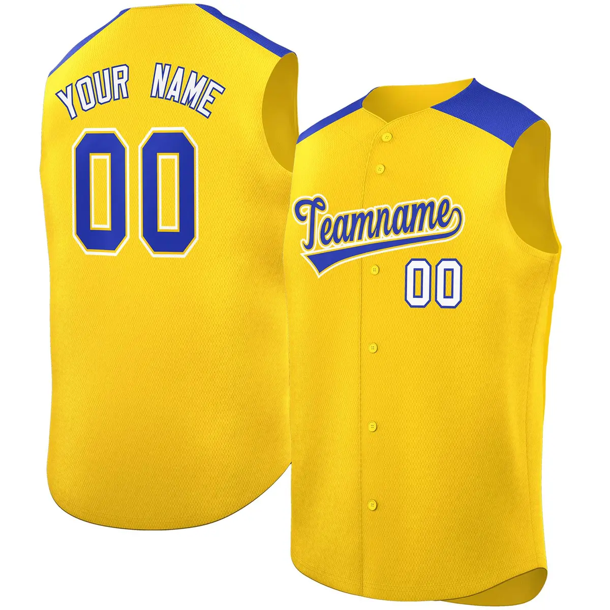 Gold Royal Classic Sleeveless Baseball Jersey