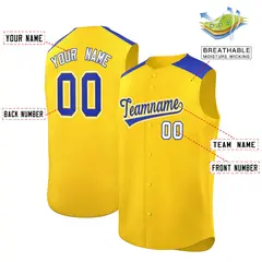 Gold Royal Classic Sleeveless Baseball Jersey 2