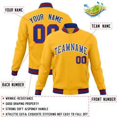 Gold Royal Classic Varsity Full-Snap Letterman Jacket 4