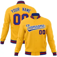 Gold Royal Classic Varsity Full-Snap Letterman Jacket 1