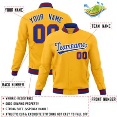 Gold Royal Classic Varsity Full-Snap Letterman Jacket 4