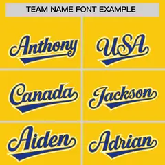Gold Royal Color Block Authentic Baseball Jersey 3