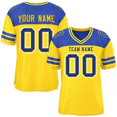 Gold Royal Color Block Authentic Football Jersey