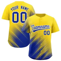 Gold Royal Diagonal Stripe Gradient Fashion Baseball Jersey