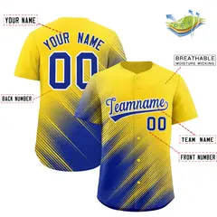 Gold Royal Diagonal Stripe Gradient Fashion Baseball Jersey 2
