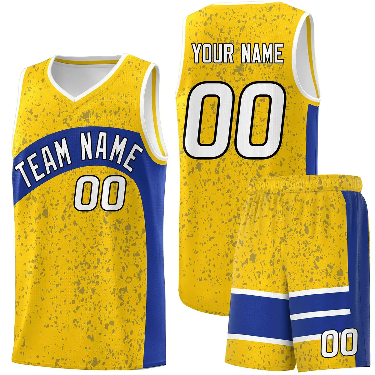 Gold Royal Dot Graffiti Irregular Pattern Basketball Jersey