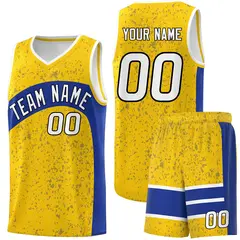 Gold Royal Dot Graffiti Irregular Pattern Basketball Jersey