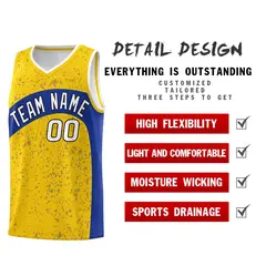 Gold Royal Dot Graffiti Irregular Pattern Basketball Jersey 2