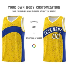 Gold Royal Dot Graffiti Irregular Pattern Basketball Jersey 3