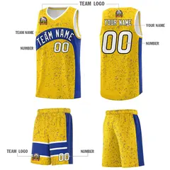 Gold Royal Dot Graffiti Irregular Pattern Basketball Jersey 5