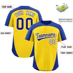 Gold Royal Edge Color Block Baseball Jersey 2