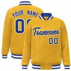 Gold Royal-Gold Classic Varsity Full-Snap Letterman Jacket
