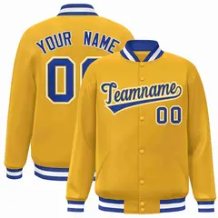 Gold Royal-Gold Classic Varsity Full-Snap Letterman Jacket