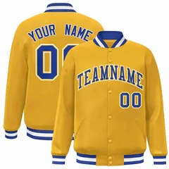 Gold Royal-Gold Classic Varsity Full-Snap Letterman Jacket